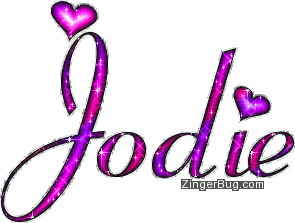 Click to get the codes for this image. Jodie Pink And Purple Glitter Name, Girl Names Free Image Glitter Graphic for Facebook, Twitter or any blog.