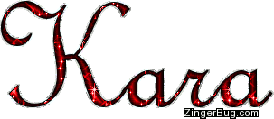 Click to get the codes for this image. Kara Red Glitter Name, Girl Names Free Image Glitter Graphic for Facebook, Twitter or any blog.
