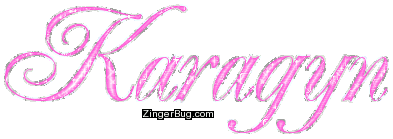 Click to get the codes for this image. Karagyn Pink Glitter Name, Girl Names Free Image Glitter Graphic for Facebook, Twitter or any blog.