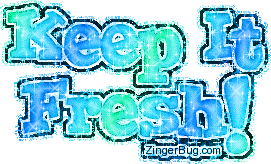 Click to get the codes for this image. Keep It Fresh Ocean Glitter Text, Keep It Fresh Free Image, Glitter Graphic, Greeting or Meme for Facebook, Twitter or any forum or blog.