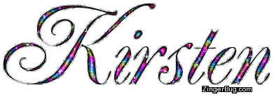 Click to get the codes for this image. Kirsten Colorful Glitter Name, Girl Names Free Image Glitter Graphic for Facebook, Twitter or any blog.