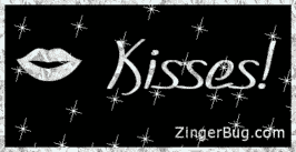 Click to get the codes for this image. Kisses Silver Stars Glitter Text, Love and Romance, Hugs and Kisses Free Image, Glitter Graphic, Greeting or Meme for Facebook, Twitter or any blog.