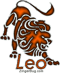 Click to get the codes for this image. This glitter graphic features the zodiac astrological sign for Leo the lion.