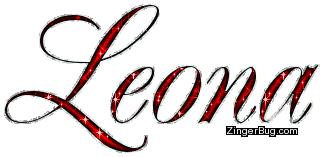 Click to get the codes for this image. Leona Red Glitter Name, Girl Names Free Image Glitter Graphic for Facebook, Twitter or any blog.