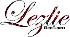 Click to get the codes for this image. Lezlie Red Glitter Script Name, Girl Names Free Image Glitter Graphic for Facebook, Twitter or any blog.