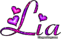 Click to get the codes for this image. Lia Pink And Purple Glitter Name, Girl Names Free Image Glitter Graphic for Facebook, Twitter or any blog.