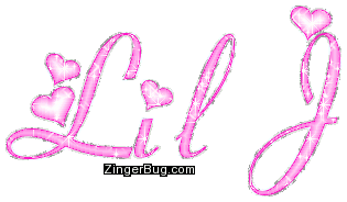 Click to get the codes for this image. Lil J Pink Glitter Name With Hearts, Girl Names Free Image Glitter Graphic for Facebook, Twitter or any blog.