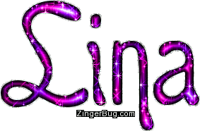 Click to get the codes for this image. Lina Pink Purple Glitter Name, Girl Names Free Image Glitter Graphic for Facebook, Twitter or any blog.