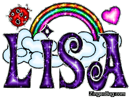 Click to get the codes for this image. Lisa Purple Glitter Name With Rainbow Heart And Ladybug, Girl Names Free Image Glitter Graphic for Facebook, Twitter or any blog.