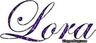 Click to get the codes for this image. Lora Purple Glitter Name, Girl Names Free Image Glitter Graphic for Facebook, Twitter or any blog.