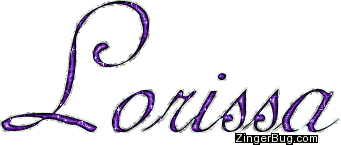Click to get the codes for this image. Lorissa Purple Glitter Name, Girl Names Free Image Glitter Graphic for Facebook, Twitter or any blog.
