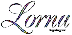 Click to get the codes for this image. Lorna Multi Colored Glitter Name, Girl Names Free Image Glitter Graphic for Facebook, Twitter or any blog.