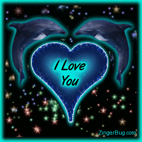 Click to get the codes for this image. Love Dolphins Glitter Graphic, Love and Romance, Animals  Fish Dolphins Whales, Hearts, I Love You Free Image, Glitter Graphic, Greeting or Meme for Facebook, Twitter or any forum or blog.