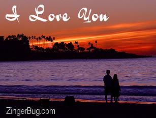 Click to get the codes for this image. Love Sunset, Love and Romance, I Love You Free Image, Glitter Graphic, Greeting or Meme for Facebook, Twitter or any blog.
