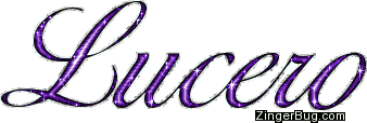 Click to get the codes for this image. Lucero Purple Glitter Name, Girl Names Free Image Glitter Graphic for Facebook, Twitter or any blog.