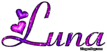 Click to get the codes for this image. Luna Pink Purple Glitter Name With Hearts, Girl Names Free Image Glitter Graphic for Facebook, Twitter or any blog.