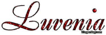 Click to get the codes for this image. Luvenia Red Glitter Name, Girl Names Free Image Glitter Graphic for Facebook, Twitter or any blog.