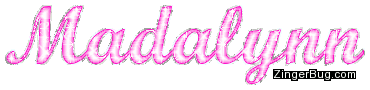 Click to get the codes for this image. Madalynn Pink Glitter Name, Girl Names Free Image Glitter Graphic for Facebook, Twitter or any blog.