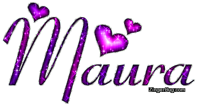 Click to get the codes for this image. Maura Purple Glitter Name With Hearts, Girl Names Free Image Glitter Graphic for Facebook, Twitter or any blog.