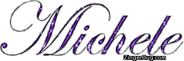 Click to get the codes for this image. Michele Purple Glitter Name, Girl Names Free Image Glitter Graphic for Facebook, Twitter or any blog.