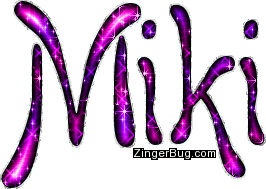 Click to get the codes for this image. Miki Pink Purple Glitter Name, Girl Names Free Image Glitter Graphic for Facebook, Twitter or any blog.