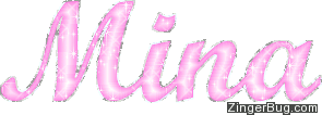 Mina Pink Glitter Name Glitter Graphic, Greeting, Comment ...