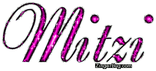 Mitzi Pink Glitter Name Glitter Graphic, Greeting, Comment, Meme or GIF