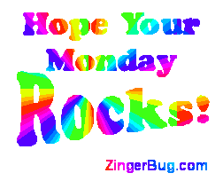 Click to get the codes for this image. Hope Your Monday Rocks Glitter Text, Happy Monday Free Image, Glitter Graphic, Greeting or Meme for Facebook, Twitter or any forum or blog.