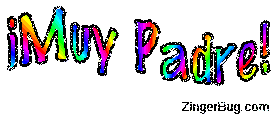 Click to get the codes for this image. Muy Padre Rainbow Wiggle Glitter Text, Spanish, Muy Padre Free Image, Glitter Graphic, Greeting or Meme for Facebook, Twitter or any forum or blog.
