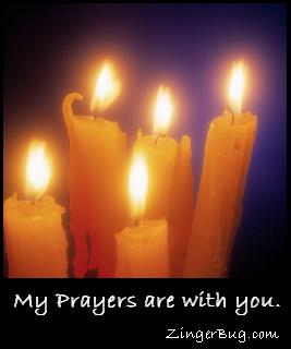 Click to get the codes for this image. My Prayers Are With You Candle, Sympathy  Memorial, Religious  Christian Free Image, Glitter Graphic, Greeting or Meme for any Facebook, Twitter or any blog.