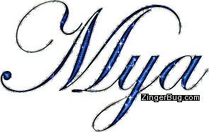 Mya Blue Glitter Name Glitter Graphic, Greeting, Comment, Meme or GIF
