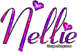 Click to get the codes for this image. Nellie Pink And Purple Glitter Name, Girl Names Free Image Glitter Graphic for Facebook, Twitter or any blog.