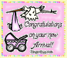 Click to get the codes for this image. Congratulations on your New Arrival Plaque Pink Glitter Graphic, Baby Comments  Birth Announcements, Congratulations Free Image, Glitter Graphic, Greeting or Meme for any Facebook, Twitter or any blog.