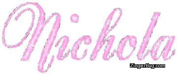 Click to get the codes for this image. Nichola Pink Glitter Name, Girl Names Free Image Glitter Graphic for Facebook, Twitter or any blog.