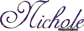 Click to get the codes for this image. Nichole Purple Glitter Name, Girl Names Free Image Glitter Graphic for Facebook, Twitter or any blog.