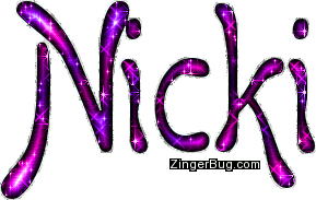 Click to get the codes for this image. Nicki Pink Purple Glitter Name, Girl Names Free Image Glitter Graphic for Facebook, Twitter or any blog.