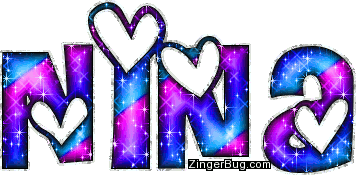 Click to get the codes for this image. Nina Pink And Blue Glitter Name, Girl Names Free Image Glitter Graphic for Facebook, Twitter or any blog.