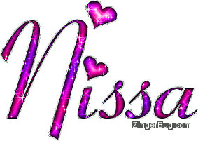 Click to get the codes for this image. Nissa Pink And Purple Glitter Name, Girl Names Free Image Glitter Graphic for Facebook, Twitter or any blog.