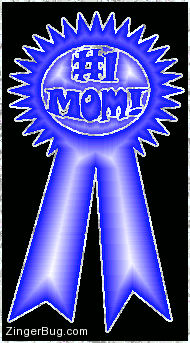 Click to get the codes for this image. Number 1 Mom Blue Ribbon, Family, Mothers Day Free Image, Glitter Graphic, Greeting or Meme for Facebook, Twitter or any forum or blog.