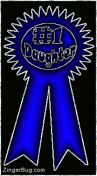 Click to get the codes for this image. Number One Daughter Blue Ribbon, Family Free Image, Glitter Graphic, Greeting or Meme for any Facebook, Twitter or any blog.
