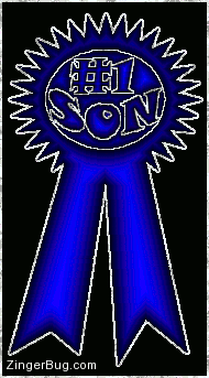 Click to get the codes for this image. Number One Son Blue Ribbon, Family Free Image, Glitter Graphic, Greeting or Meme for any Facebook, Twitter or any blog.