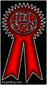 Click to get the codes for this image. Number One Son Red Ribbon, Family Free Image, Glitter Graphic, Greeting or Meme for any Facebook, Twitter or any blog.