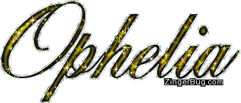 Click to get the codes for this image. Ophelia Gold Glitter Name, Girl Names Free Image Glitter Graphic for Facebook, Twitter or any blog.