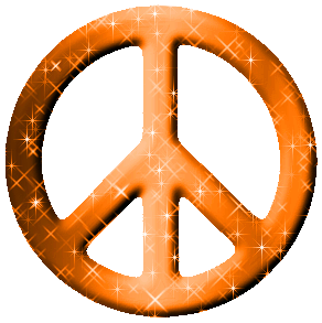 Click to get the codes for this image. Orange Glittered Peace Sign, Peace Signs Free Image, Glitter Graphic, Greeting or Meme.
