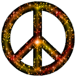 Click to get the codes for this image. Orange Gold Glitter Peace Sign With Silver Border, Peace Signs Free Image, Glitter Graphic, Greeting or Meme.