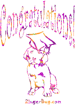 Click to get the codes for this image. Orange dog Glitter Graphic, Congratulations, Animals  Dogs, Graduation Free Image, Glitter Graphic, Greeting or Meme for Facebook, Twitter or any forum or blog.