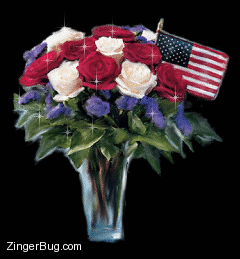 Click to get the codes for this image. Patriotic Bouquet Glitter Graphic, Patriotic, Flowers Free Image, Glitter Graphic, Greeting or Meme for Facebook, Twitter or any blog.