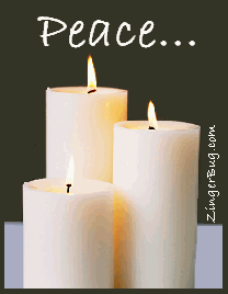 Click to get the codes for this image. animated burning candles with the comment: Peace...