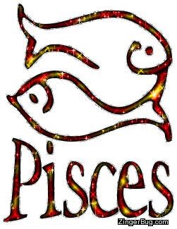Click to get the codes for this image. Pisces Red And Yellow Glitter Astrology Sign, Pisces Free Glitter Graphic, Animated GIF for Facebook, Twitter or any forum or blog.