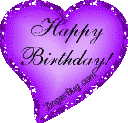 Click to get the codes for this image. Purple Happy Birthday Birthday Heart, Birthday Hearts, Hearts, Happy Birthday Free Image, Glitter Graphic, Greeting or Meme for Facebook, Twitter or any forum or blog.